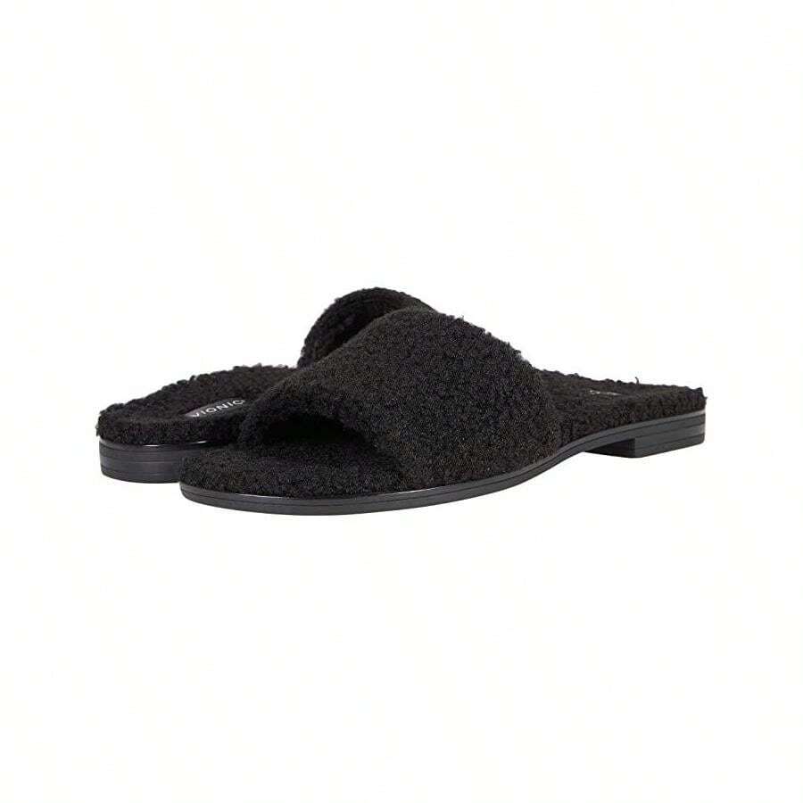 Vionic Demi Sandals Women's US 6 Black Shearling Comfort Slip On Slide JOBB1983 - Black - View 1