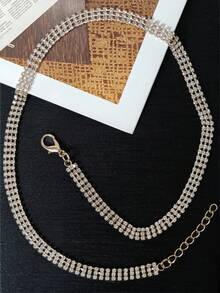 1pc Gentleman's Rhinestone Decor Chain, Suitable For Parties And Birthdays