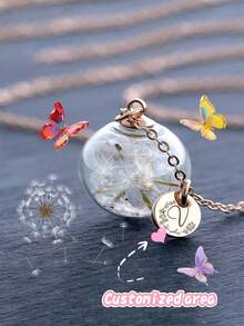 1pc Personalized Customization - Personalized Carving - Authentic Dandelion Flowers - Gift For Her - Christmas Gift