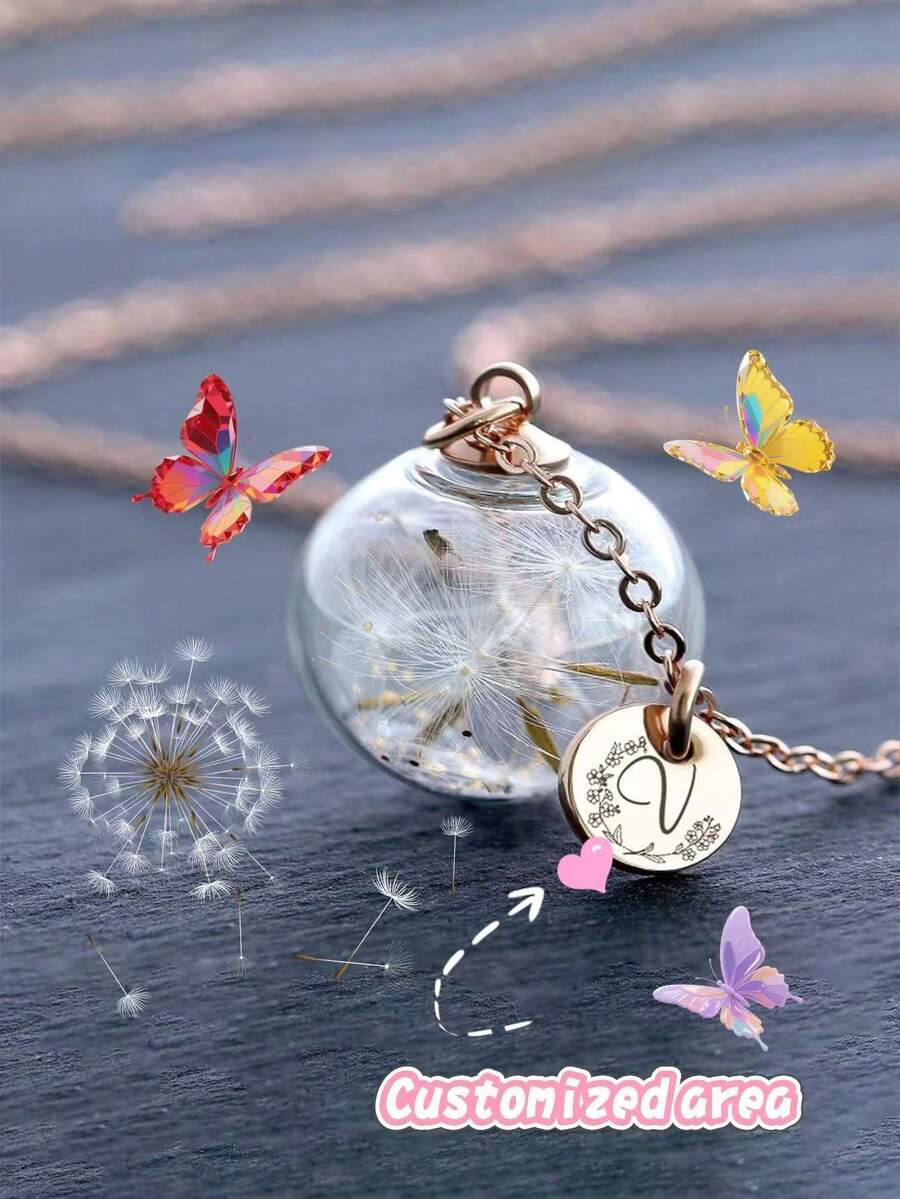 1pc Personalized Customization - Personalized Carving - Authentic Dandelion Flowers - Gift For Her - Christmas Gift