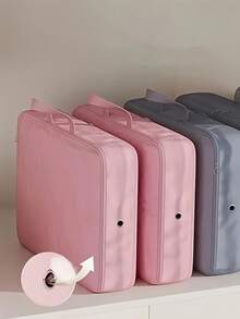 Multifunktionale komprimierte staubdichte Aufbewahrungstasche, Kleidung und Decken Transporttasche mit großer Kapazität, tragbare und platzsparende selbstkompressionstasche, Decken- und Bettwäsche-Organizer-Taschen mit Reißverschluss, platzsparende Kleiderschrank-Organizer für Kleidung, Decken, Pullover, Mäntel, geeignet für Reisen und Zuhause, Kleiderschrank-Organisation und Aufbewahrung Kleiderorganizer Schlafzimmer