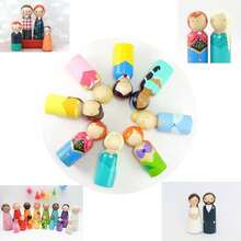 20pcs Wooden Peg Dolls, Unfinished Wooden Female People Shape Nature Plain Wood Body Dolls For Art Craft Projects DIY