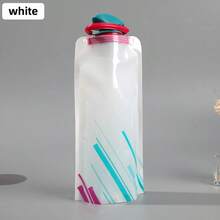 1 pieza Botella de agua plegable para viaje - Bolsa de agua plegable con tapa a prueba de fugas, portátil y reutilizable para senderismo, deportes, camping, ciclismo