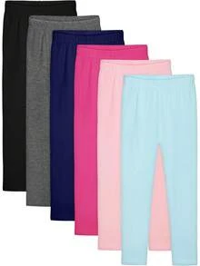 Halloween Kids Costumes 6 Pack Girls Leggings Ankle Length Cotton Leggings Comfortable Stretchy Footless Tights Soft Pants