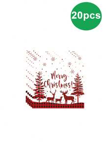 10-Piece Christmas Tableware Set Christmas Plate And Napkin Cup Set Winter Christmas Paper Plate Napkin Christmas Party Supplies Christmas Tree Snowflake Elk - Multicolor - View 9