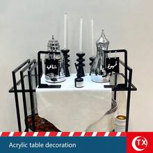 TX 2 pezzi di cartellini da tavolo in acrilico fai-da-te con calligrafia araba "Caffè", "Tè", "Benedizione", adatti per l accoglienza degli ospiti, il pomeriggio del tè, decorazioni per casa, soggiorno, camera da letto, ufficio, tavolo da pranzo - Multicolore - Visualizzare 3