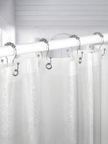 12pcs Stainless Steel Black Shower Curtain Hooks, Rust-Proof Curtain Rings, Smooth And Anti-Drop Double Curtain Rings. Electroplated To Prevent Rust And Corrosion, Suitable For Bathroom Environment. - Multicolor - View 4