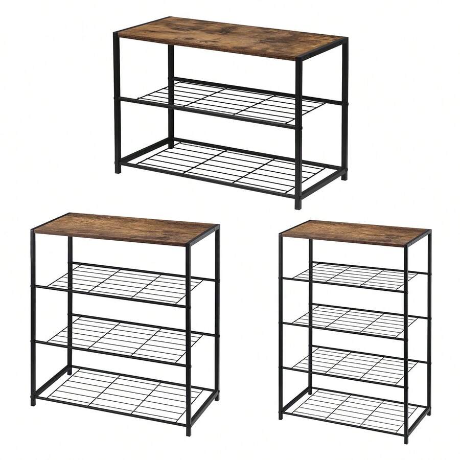 5-Tier Shoe Rack Storage Rack, Flower Pot Storage Rack, Bookshelf, Suitable For Home Use, Garden Courtyard, Study, School Dormitory - Black - View 1