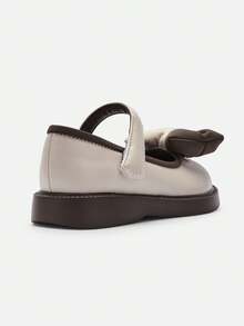 Balabala 女童蝴蝶结平底秋季休闲鞋魔术贴绑带甜美风格 - 米白 - 查看 5