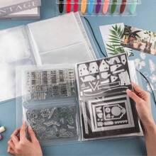 CYFUN DESIGN 1 Pc A6/Large Size Clear Sticker Photo Storage Album Stamp Cutting Dies Storage Book Organizer Folder - Clear - View 7