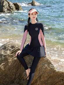 人気のレディース夏 スポーティUVカット 4ピース分体型 ポリエステル 長袖 快適 - 2522 ピンク(4点セット) - チェックする 8