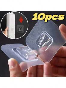 20个防水多用途粘钩 - 易于安装的塑料壁挂支架，适用于路由器、插座、相框、遥控器等 - 厨房、卧室、浴室、办公室家居装饰浴室收纳 - 透明 - 查看 17