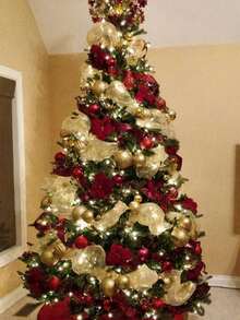 1Roll 10 Yards Christmas Mesh Ribbon For Wreaths, Christmas Tree Toppers, Beige White Gold Glitter Foil Decorative Mesh Rolls For DIY Wreath Bow Ribbon Christmas Tree Decor Seasonal Craft&Home Decor Christmas Decorations 2025 Room Decor Winter Christmas Decorations Home Christmas Gifts Christmas Decor