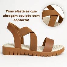 Women's Sandal Papete Orthopedic Anatomical Massaging Ultra Comfort Light And Soft - Camel - Ver 2