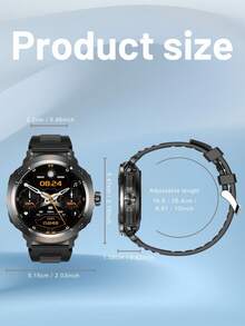 EFFEOKKI TWS 二合一智能手表带耳塞 - 锌合金边框，1.46 英寸圆形显示屏，无线通话功能，音乐播放，NFC，多种运动模式，健身追踪，兼容 Android 智能手机 - D13/Black Strap/Zinc Alloy Bezel - 查看 12