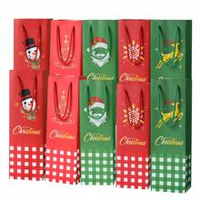 5 pachete de 10 pungi cadou pentru sticle de vin de Crăciun, 5 modele, inclusiv Moș Crăciun, ren, brad de Crăciun, om de zăpadă, acadea, pungi cadou pentru sticle de vin de sărbători, aprovizionare vrac, pentru ambalarea sticlelor de vin de Crăciun.