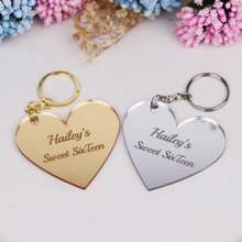 Customized Heart-Shaped Keychains (10/30/50/100/200 Pieces) - Multicolor - View 6
