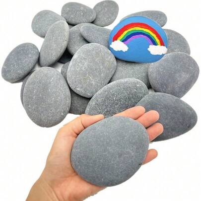 120PCS Painting Rocks, DIY Rocks Flat & Smooth Kindness Rocks For Arts, Crafts, Decoration, Medium/Small/Tiny Rocks For Painting,Hand Picked For Painting Rocks…