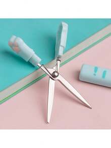 1 pieza Tijeras portátiles mini, con forma de garra de gato, creativas y lindas, de acero inoxidable multifuncionales, convenientes y seguras, herramientas de corte manual, adecuadas para manualidades, DIY y uso diario - perfectas para escuelas, oficinas y viajes, tijeras de arte, artículos de papelería, suministros de oficina, regalos