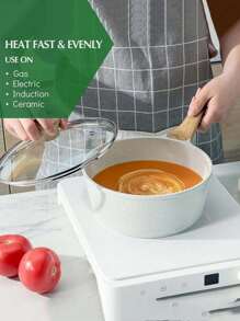 Juego de 14 piezas de utensilios de cocina, Juego de ollas y sartenes antiadherentes, Material de granito, Apto para cocina de inducción, Incluye sartén, olla cacerola, wok, olla cacerola extra grande, Libre de PFAS, PTFE, PFOA, PFOS