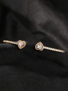 Fashionable & Elegant Heart-Shaped Bracelet, Zinc Alloy With Rhinestones Jewelry, Suitable For Men & Women, Party/Birthday Gift - Diamond Heart Bracelet - View 12