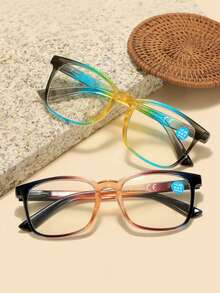 Óculos de leitura Y2K Ombre, unissex - armação quadrada, adequados para uso diário, previnem a presbiopia.