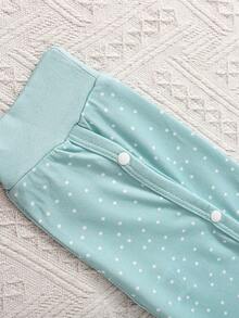 3pcs/Set Infant & Baby Girl Comfortable Cute Printed Crew Neck Long Sleeve Jumpsuit Set, Spring/Autumn - Multicolor - View 6