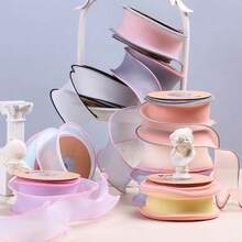 彩色雪纺薄纱缎带，带编织边，DIY蝴蝶结发饰，花店花卉包装，双面烤边薄纱缎带 - 彩色 - 查看 4