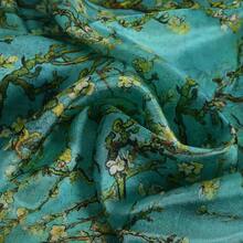 100% Mulberry Silk Scarf For Women Lightweight Long Scarves Beach Wraps Cover Up -Travel Photography Scarfhalloween - 綠色 黃色 - 查看 6