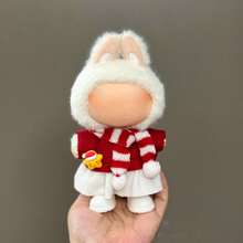 Ropa de muñeca navideña de 6.69 pulgadas, compatible con Labubu, 1 set de decoración - Tocado de moda, conjunto de ropa y pantalones o falda, adecuado para muñecas de 6.69 pulgadas, accesorios navideños lindos de BuLabu, para jugar y exhibir (zapatos y muñecas no incluidos)