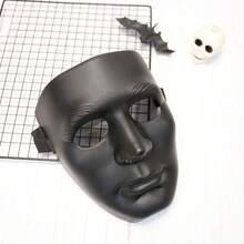 1pc Halloween Grim Reaper Mask, Black And White Hip Hop Mask, Halloween Full Face Mask - Multicolor - View 6