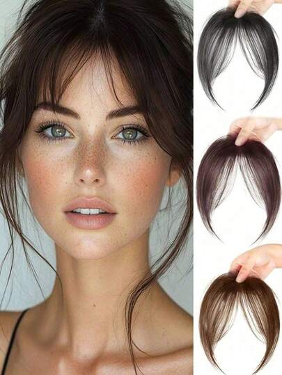 Women'S Synthetic Bangs Wig, Natural Eight-Sided Bangs, 8 Inches Black Brown Daily Wear Natural Fluffy For Women, Suitable For Party And Daily Use, Women'S Hair Accessories, Hair Clips., Hair Styling Kit, Hair Tool Kit, Home Beauty Women Accessory Gifts