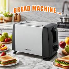 Retro Aesthetic Silver Black Color Blocked Stainless Steel Toaster Oven Combination - Baking, Baking And Baking Bread, Home Breakfast Capacity Below 500mL, 6-7 Timed Gear Settings, Detachable Breadcrumb Tray, Kitchen Countertop Decoration Suitable For Small Spaces - US A Type Plug(110-127V) - View 2