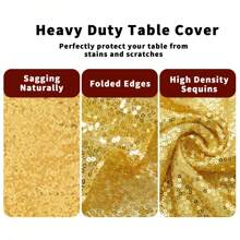 1/6/12Pcs Gold Sequined Table Runner Set, 180/220/300x30 Cm, Disposable Party Tablecloth, Sparkly Wedding And Birthday Decoration, Suitable For Fall Weddings, Banquets, Parties, Bridal Showers And Table Decorations, Christmas Decorations, Valentine's Day, Home Decor, Wedding Items, Christmas Decor, Room Decor, Western Decor.