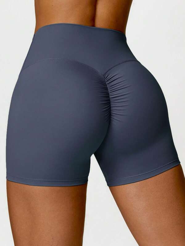MASKERT Women's Fitness Shorts, Yoga Pants, Running Sports Pants, High Elasticity Sports Pants, Pleated And Hip Lifting Pants