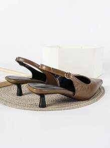 Fall/Winter 2025 4cm Black High Heel Pumps, Pointed Toe Party Dress Shoes, Slip-On Stilettos, Pointed Toe High Heels For Women, Kitten Heels, Elegant