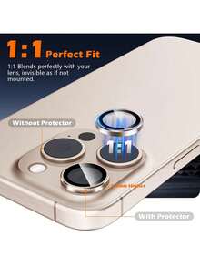 9片装相机镜头保护膜，兼容 15 Pro和15 Pro Max，9H钢化玻璃搭配超薄铝合金边框，超清晰，易于安装，防刮擦，适用于日常、办公、家庭使用。防水防震防摔防刮擦，保护手机摄像头。 - 9pcs - 查看 7