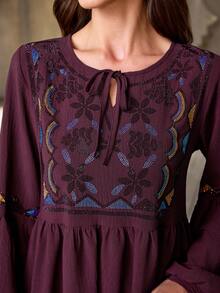 New Women's 2 Pieces ABAYAS Set, Muslim Long Sleeve Top And High Waist Wide Leg Pants, Elegant Solid Color V-Neck Pullover, Rainbow Crystal Pattern, Casual Outfit For Outdoor And Work, Suitable For All Seasons