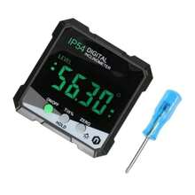 Inclinómetro digital a baterías LED instrumento de medición precisión inclinación ángulo pantalla digital iluminación accesorios construcción ingeniería portátil - Negro - Ver 1