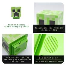 Creeper Pixel Light, LED Soft Light, Night Light, Explosion Sound, Game Atmosphere, Gift For Boys And Girls - 綠色 - 查看 5