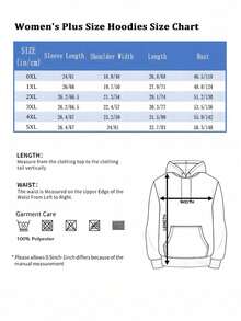 1pc Women's Plus Size Casual Hoodie With Letter Print, Loose Fit Pullover Sweatshirt With Pockets, Polyester Knit Fabric, Spring/Summer/Autumn - "Free Hugs Just Kidding Don't Touch Me" Design - màu đen - Xem 7