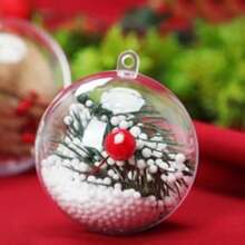 Conjunto de 5 Bolas Decorativas, Bolas de Acrílico Transparente de 7cm, Enfeites de Árvore de Natal, Bolas Transparentes Enchíveis DIY, Adequadas para Celebrações Festivas, Recepções de Casamento, Véspera de Natal, Displays Comerciais e Decoração Doméstica.
