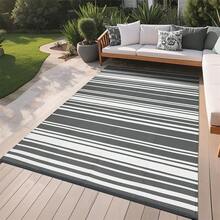 Meiyiu Waterproof Outdoor Rug 8x10/9*12/9*18, Plastic Straw Patio Camping Rug, Indoor Outdoor RV Mat Carpet For Deck, Camper, Porch, Balcony, Backyard, Picnic - Grey-9*12ft - 查看 8