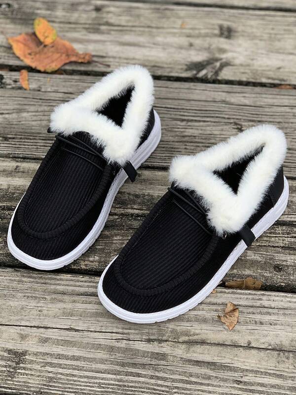 Plus Size Women's Shoes Winter New Thick Bottom Snow Boots Plush Warm Lace Up Boots