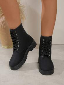 Teenagers' Fashionable Casual Boots - Black - View 7