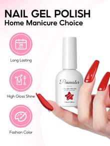 peacecolor 6 PIEZAS Esmalte de uñas de gel de cristal de 10ML, juego de esmalte de gel de uñas rojo, marrón, desnudo y transparente que se retira con remojo, de larga duración para mujeres, regalo de salón DIY