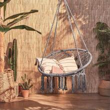 Outdoor Macrame Swing Chair Hammock Chair Hand Woven Rope Swing Y- Stop Hammock Chair For Home Bedroom Patio Deck Garden Indoor Ins Style Fringed Hanging Chair. Home Indoor Woven Hanging Basket. Nordic Style Balcony Rattan Chair. Slouchy Rocking Chair - Multicolor - View 9