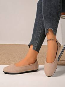 Classic Round Toe Flat Women's Shoes, Plus Size Version 36-43, Thickened Forefoot Protects Feet, Optimized Heel Design Prevents Slipping, Soft Fabric Material And Cushioned Insole For Comfortable Wear - Coffee Brown - View 6