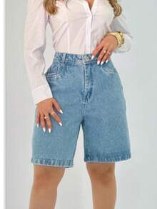 Women's Casual Jeans Bermuda Jeans Holiday Daily Brunch - Rửa trung bình - Xem 1