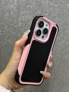 Luxury Armor Full Coverage Anti-Collision Phone Case, Compatible With IPhone 18 Pro Max 18 Pro 17 Pro Max 17 Pro 16 15 14 Plus 13 12 11 Pro Max Plus 17Air, 2-In-1 Shockproof Protective Shell Cover - Pink Black - View 3